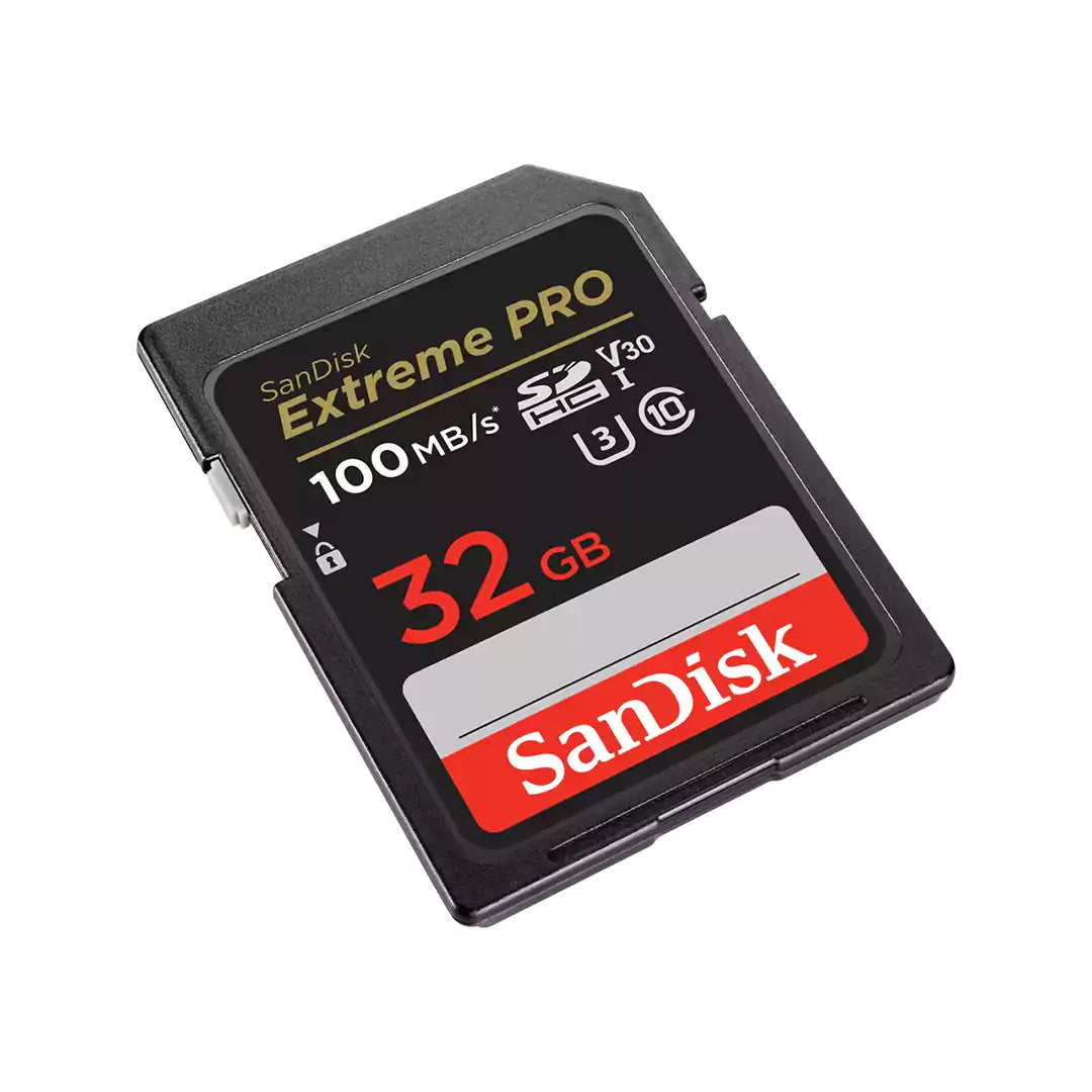 بطاقة SanDisk Extreme PRO SDHC وSDXC UHS-I - سعة 32 جيجابايت / حتى 100 ميجابايت/ثانية - بطاقة ذاكرة