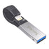 SanDisk iXpand Flash Drive - 128GB / Up to 150 MB/s / USB 3.0 / Black and Silver