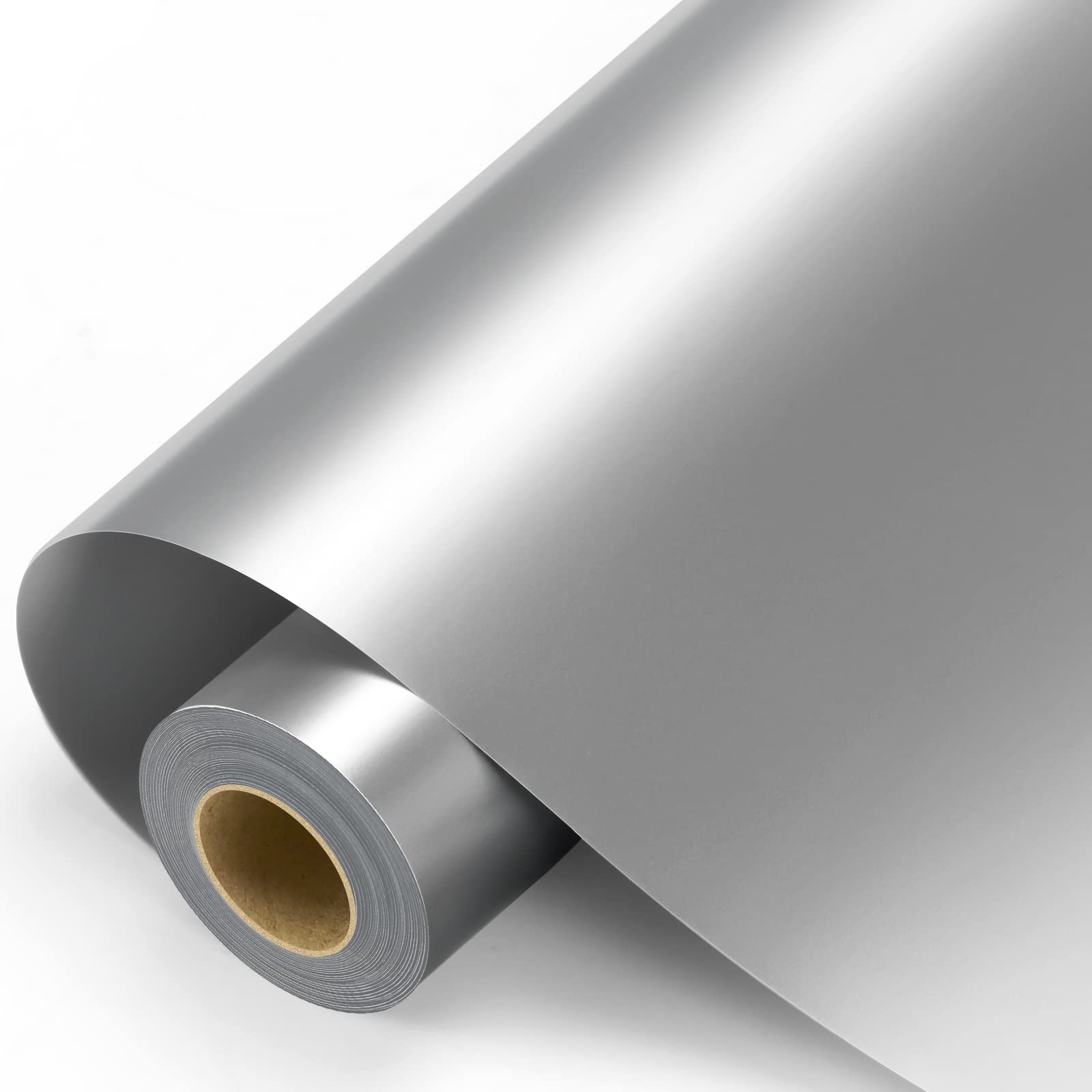 لفة لاصقة من الفينيل PVC باللون الفضي - 51 سم × 1 متر