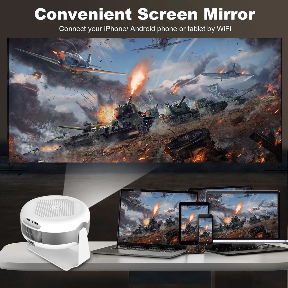 Smart Home Projector - 1GB RAM/ 8GB Storage/ Dual Wi - Fi/ BluetoothIT CareProjectors