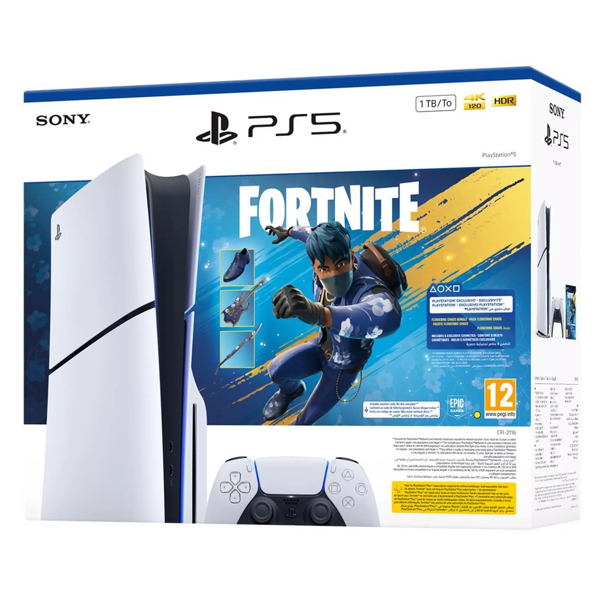 Sony PlayStation 5 Slim Disc Console Fortnite Cobalt Star Voucher Bundle - 1TB / Wi - Fi / USB - C / Bluetooth - WhiteIT CarePlayStation
