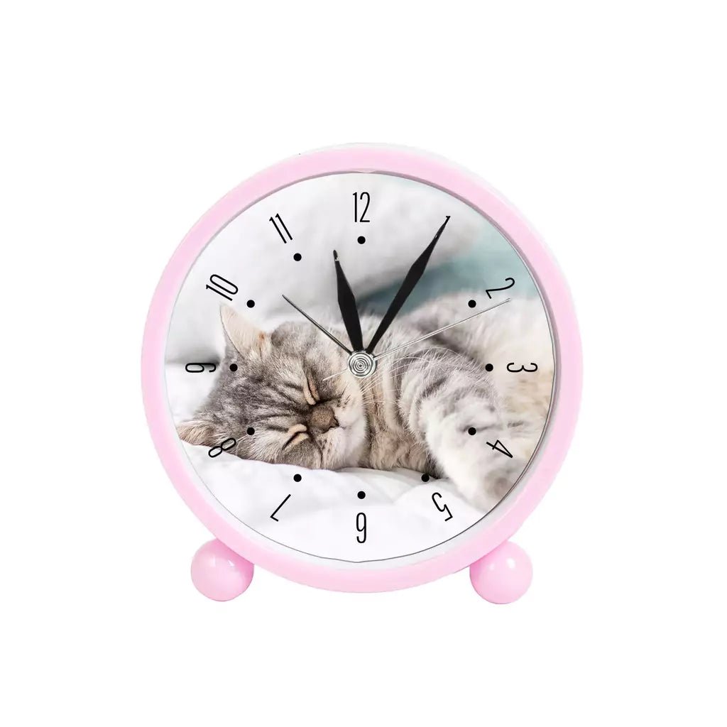 Sublimation Blank Alarm Clock with Sublimatable Aluminum Insert – 10.5x10.7x4cm/ PinkIT CareSublimation Clock
