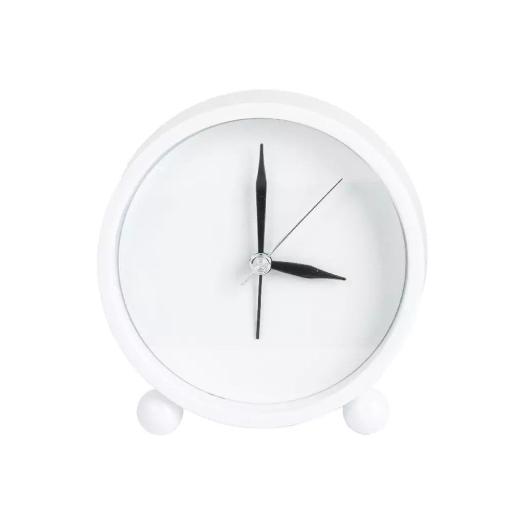 Sublimation Blank Alarm Clock with Sublimatable Aluminum Insert – 10.5x10.7x4cm/ WhiteIT CareSublimation Clock