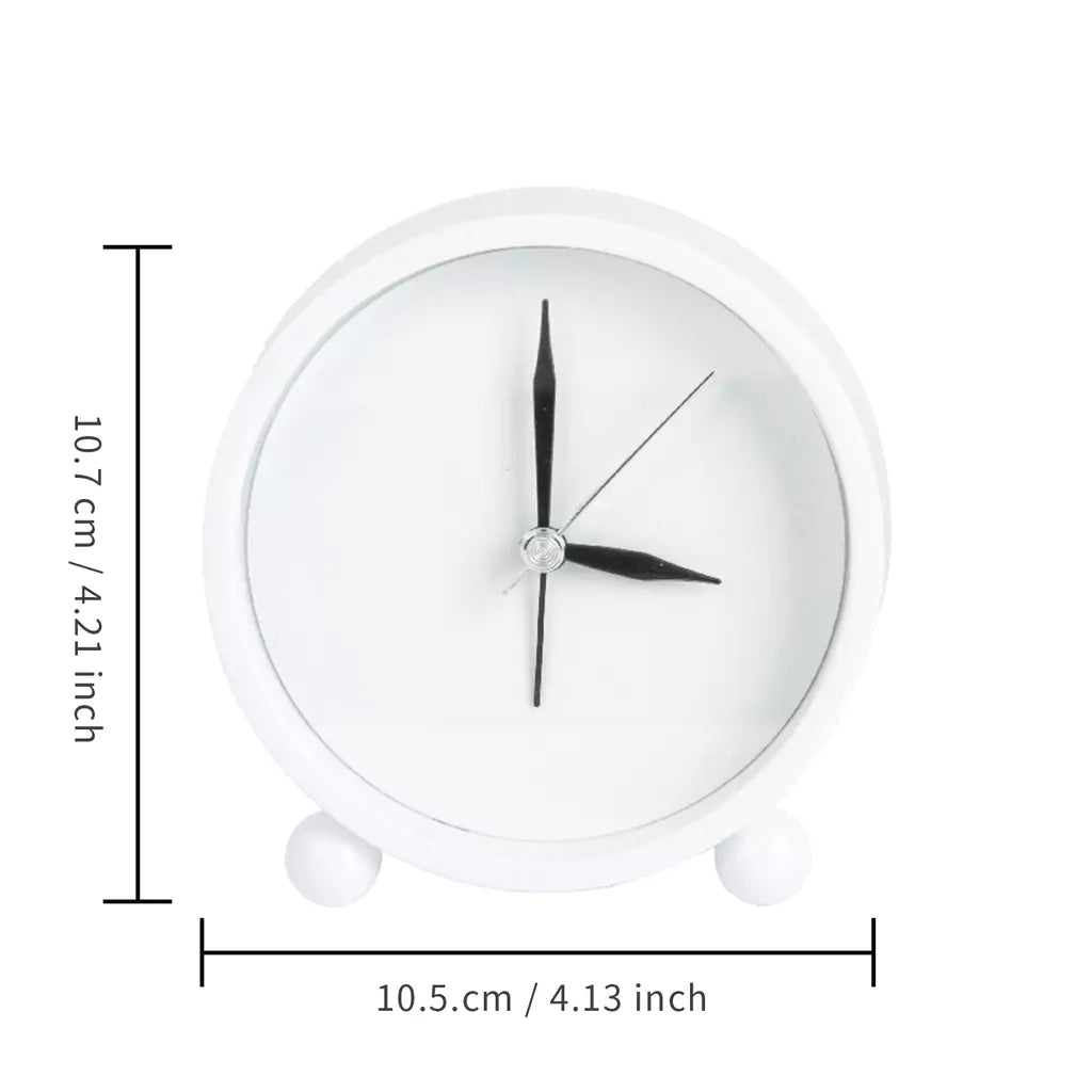 Sublimation Blank Alarm Clock with Sublimatable Aluminum Insert – 10.5x10.7x4cm/ WhiteIT CareSublimation Clock