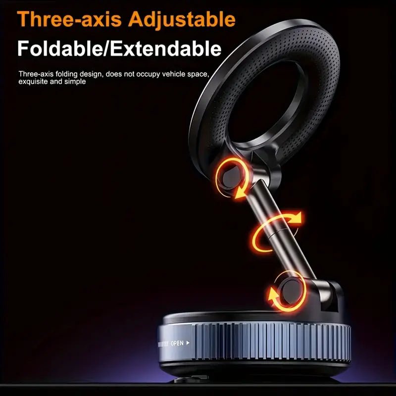 Super Strong N52 Magnetic Phone Holder – 360° Rotatable & Foldable Aluminum Alloy Mount with Vacuum Suction CupIT CareMobile Holders & Stands
