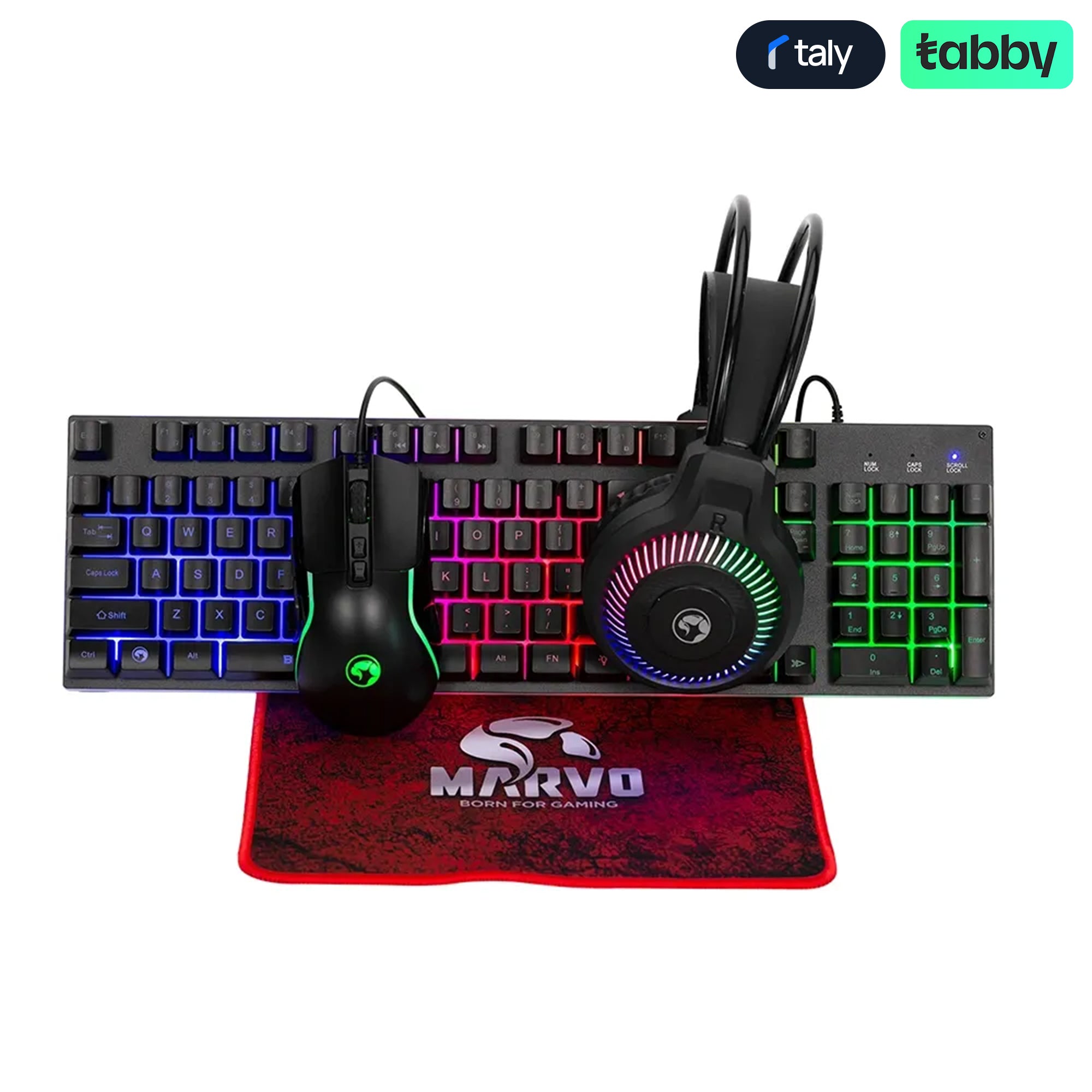 MARVO CM416 4-in-1 Gaming Combo Kit RGB Keyboard Mouse Headset Mousepad | IT Care Kuwait