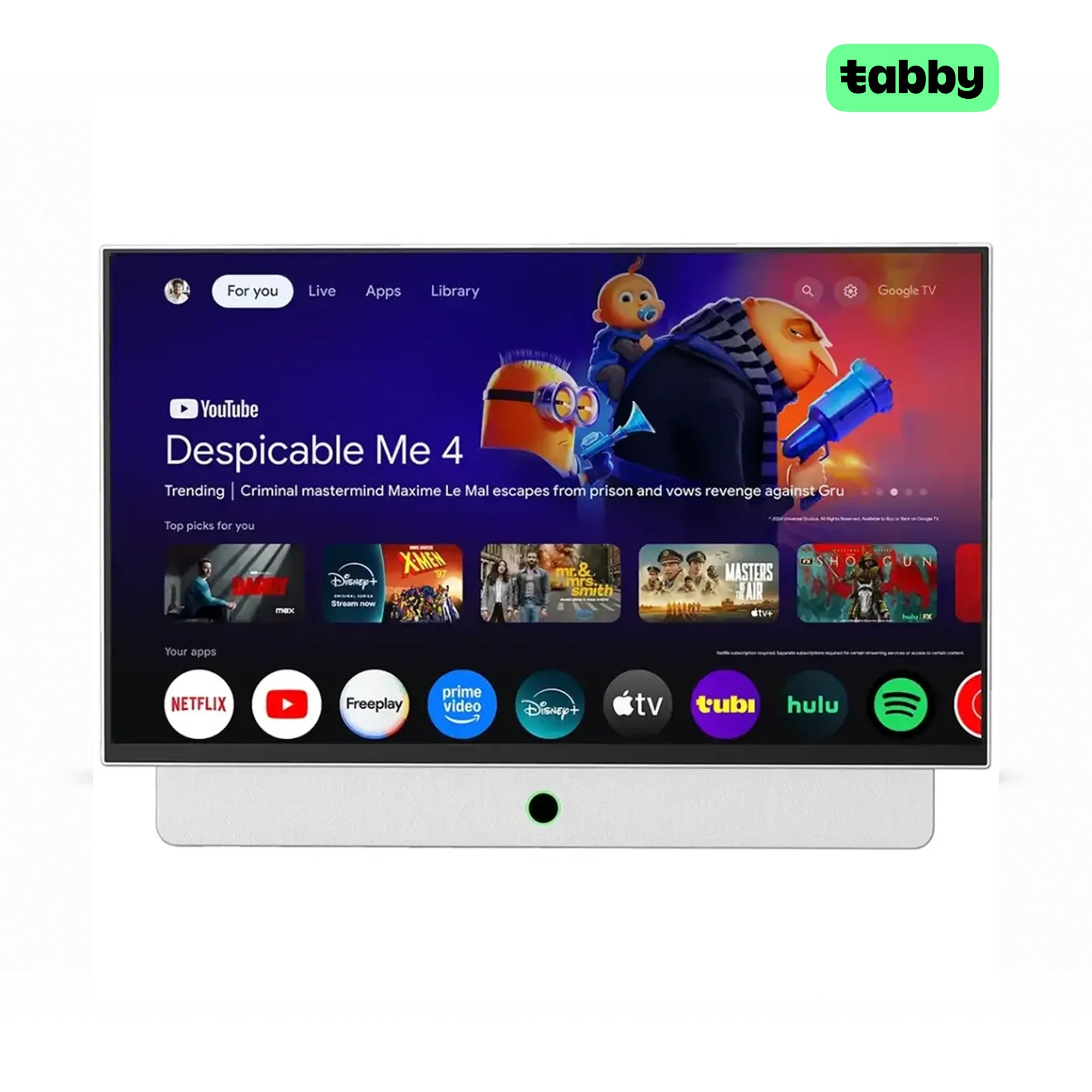Powerology 27-Inch Portable FHD Smart TV with Built-In Battery - White | IT Care Kuwait