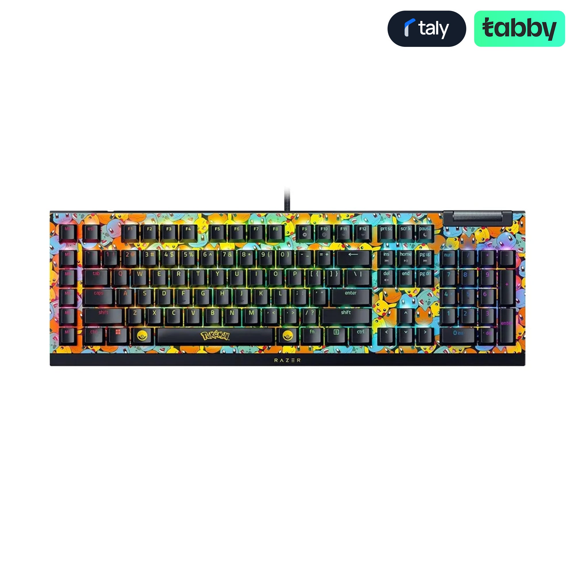 Razer BlackWidow V4 X Pokémon Edition Wired Mechanical Gaming Keyboard – Green Switches, Chroma RGB, Full Size