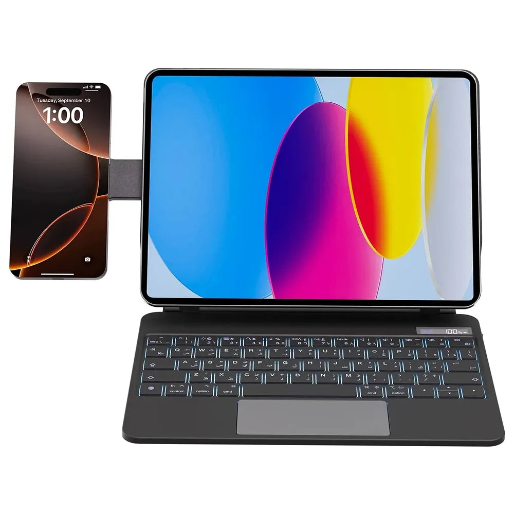 Powerology Dynaboard Wireless Keyboard Case for iPad Pro 13-Inch M4 with MagSafe Phone Holder | IT Care Kuwait