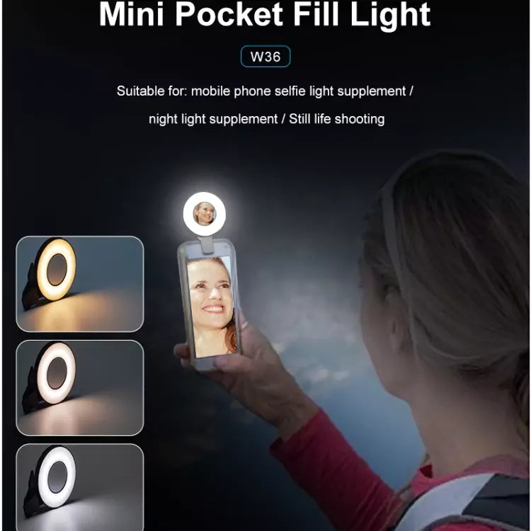 VLOGLITE W36 Mini Magnetic Selfie Ring Light with LED Fill and Makeup Mirror