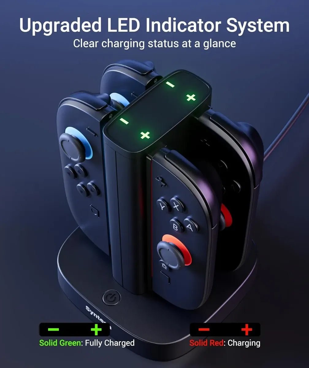 Syntech 4 - in - 1 Joy - Con Charging Dock – Fast Charger Stand for Nintendo Switch / Switch 2 Joy - ConsIT CareJoy - Con Charging Dock