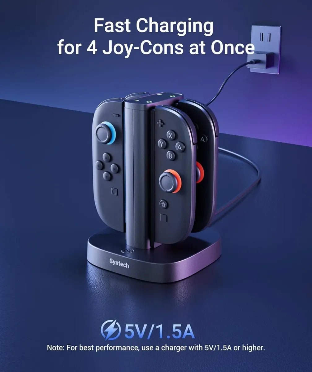 Syntech 4 - in - 1 Joy - Con Charging Dock – Fast Charger Stand for Nintendo Switch / Switch 2 Joy - ConsIT CareJoy - Con Charging Dock