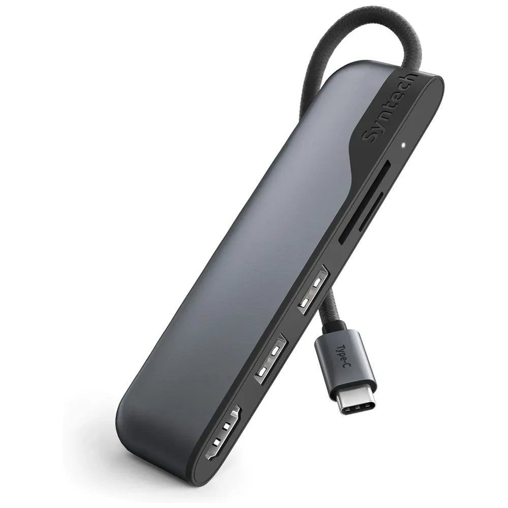 Syntech 5-in-1 USB-C Hub Multiport Adapter – USB-C to HDMI 4K, Dual USB 3.0 & SD/MicroSD Card Reader | IT Care Kuwait