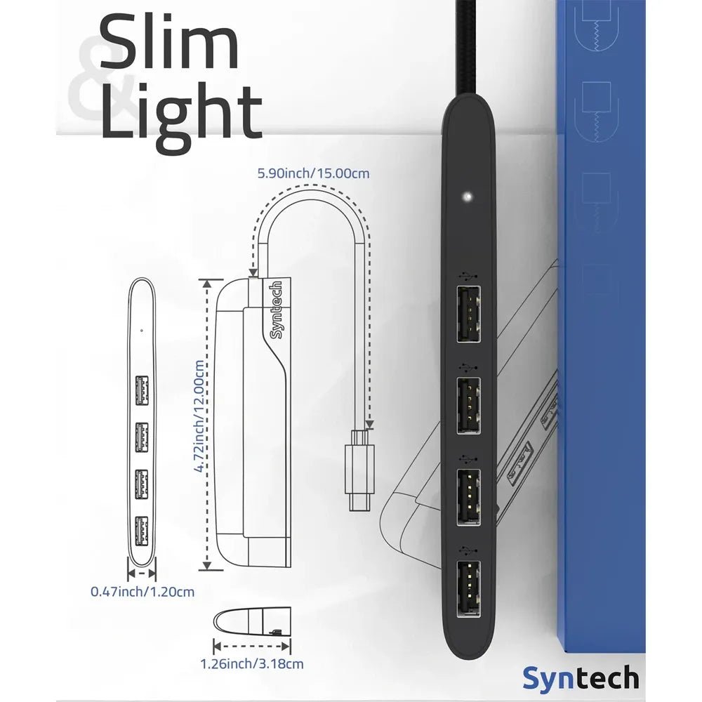 Syntech USB - C to USB - A Hub – 4 - Port High - Speed USB 3.0 Adapter with Charging SupportIT CareCables & Converters