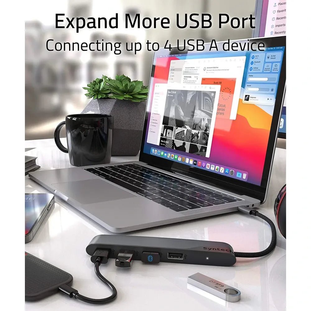 Syntech USB - C to USB - A Hub – 4 - Port High - Speed USB 3.0 Adapter with Charging SupportIT CareCables & Converters