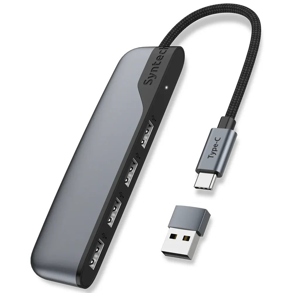 Syntech USB-C to USB-A Hub – 4-Port High-Speed USB 3.0 Adapter with Charging Support | IT Care Kuwait