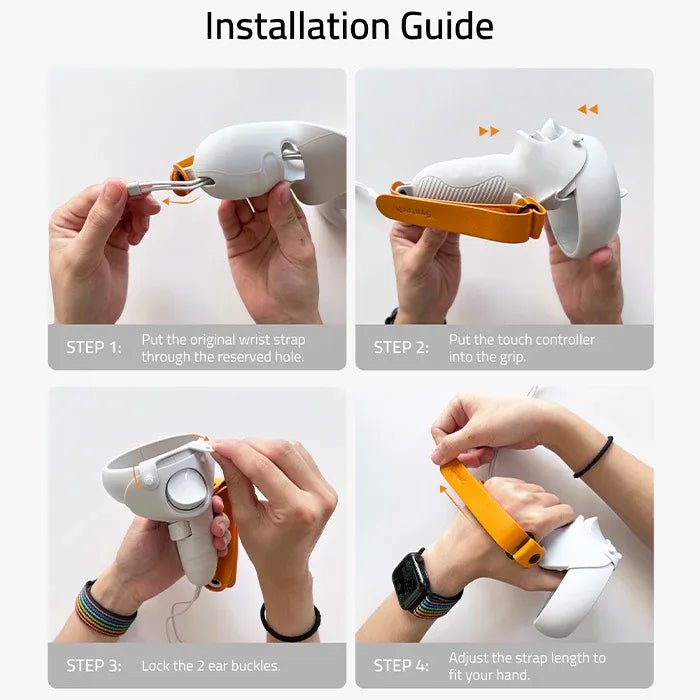 Syntech VR Controller Grip Cover Set for Meta Quest 2 – Anti - Slip TPU Grips with Knuckle Straps & Protective Ring CoversIT CareVR Controller Grip Cover
