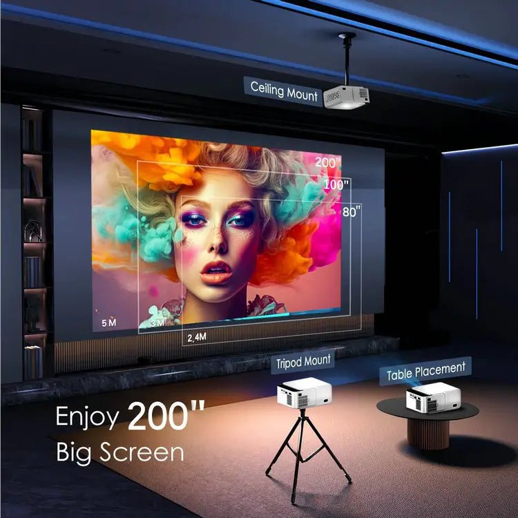 T5 Mini 4K Supporting Home Theater Projector - Smart Mirroring, and GamingIT CareProjectors
