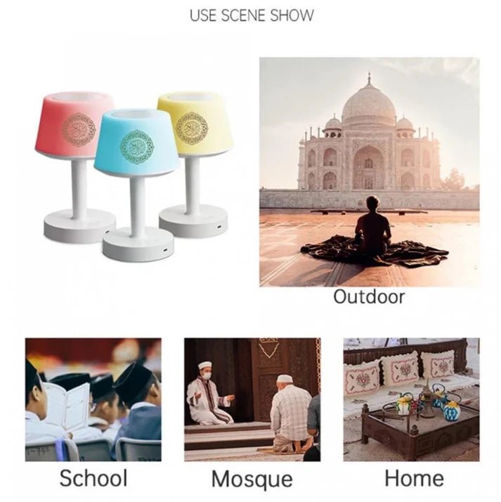 Table Lamp Quran Speaker – Bluetooth Wireless Quran Recitation & Multicolor LED LightIT CareSpeaker