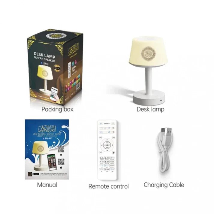 Table Lamp Quran Speaker – Bluetooth Wireless Quran Recitation & Multicolor LED LightIT CareSpeaker