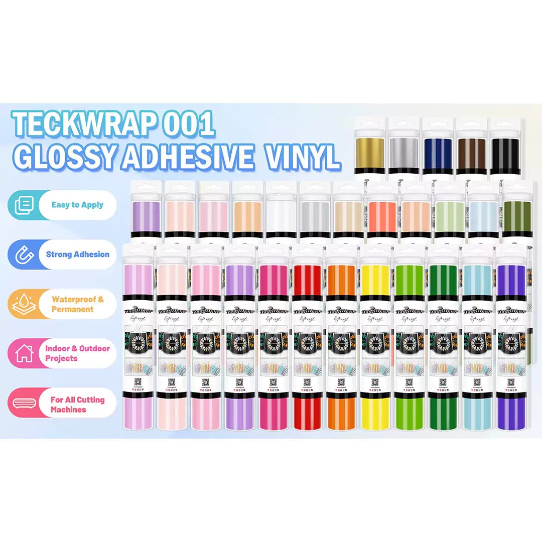 TeckWrap 001G Series Glossy Permanent Adhesive Vinyl Roll – Silver/ 30cm x 1.52m (5ft)IT CareAdhesive Sticker Vinyl