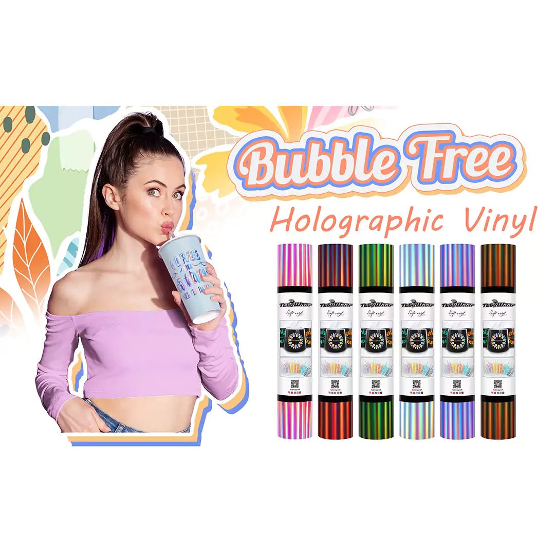 TeckWrap Bubble - Free Holographic Adhesive Vinyl Sheets Pack – 13 Colors / 30.5cm x 30.5cmIT CareAdhesive Sticker Vinyl
