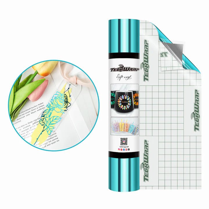 TeckWrap Bubble - Free Mirror Chrome Adhesive Vinyl Roll – Aqua Blue/ 30cm x 1.55m (5ft)IT CareAdhesive Sticker Vinyl