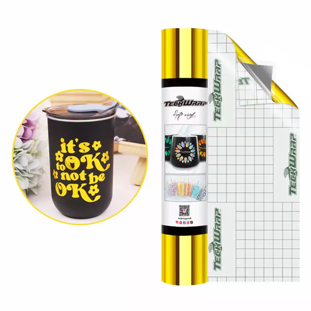 TeckWrap Bubble - Free Mirror Chrome Adhesive Vinyl Roll – Gold/ 30cm x 1.55m (5ft)IT CareAdhesive Sticker Vinyl