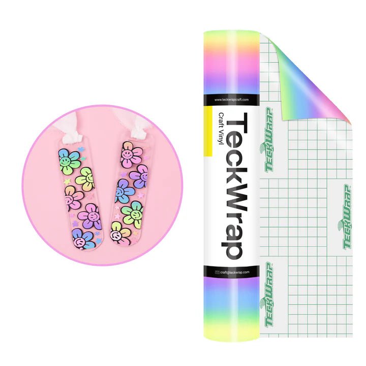 TeckWrap Glossy Candy Color Craft Vinyl - Rainbow Stripes/ 30.5 cm x 5ftIT CareAdhesive Sticker Vinyl
