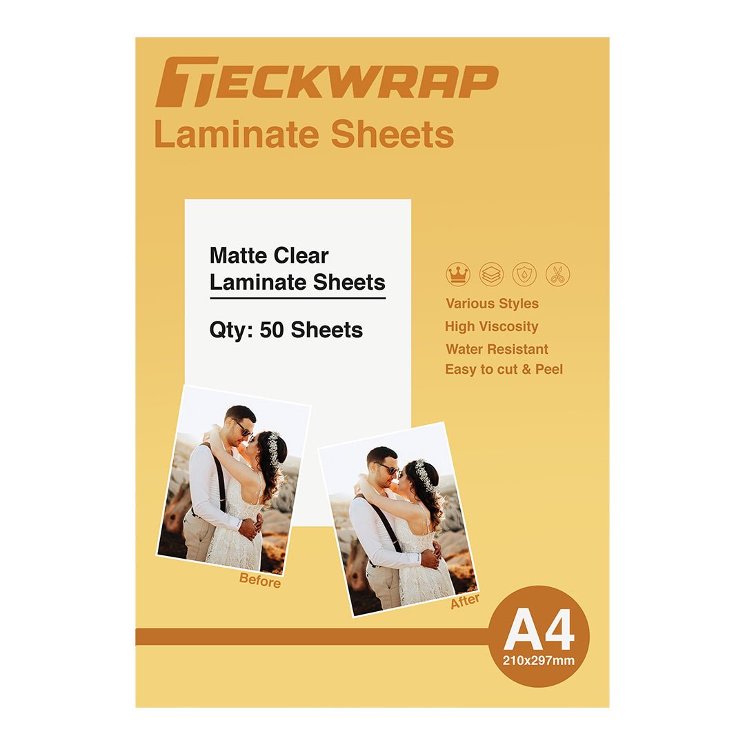 TeckWrap Matte Self Adhesive Clear Laminate Sheets – A4/ 50 SheetsIT CareA4 Laminating Film