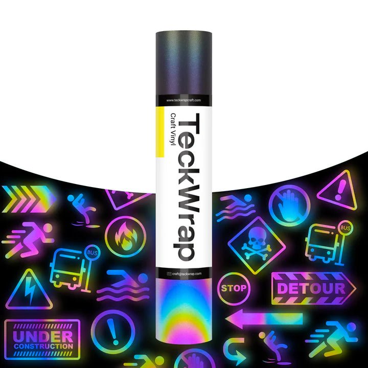 TeckWrap Reflective Adhesive Vinyl – Rainbow Black/ 30.5 cm × 5 ftIT CareAdhesive Sticker Vinyl