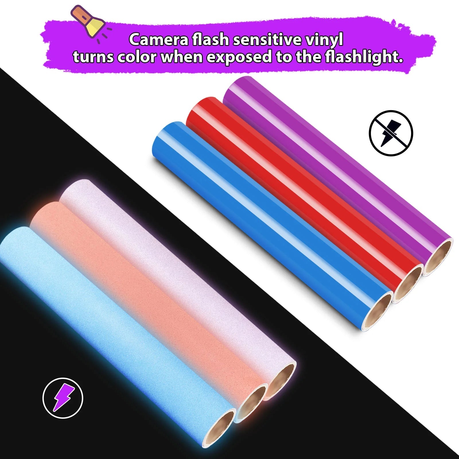 TeckWrap Reflective Rainbow Heat Transfer Vinyl Sheets Pack – 30.5cm x 30.5cm/ 11 SheetsIT CareHeat Transfer Vinyl