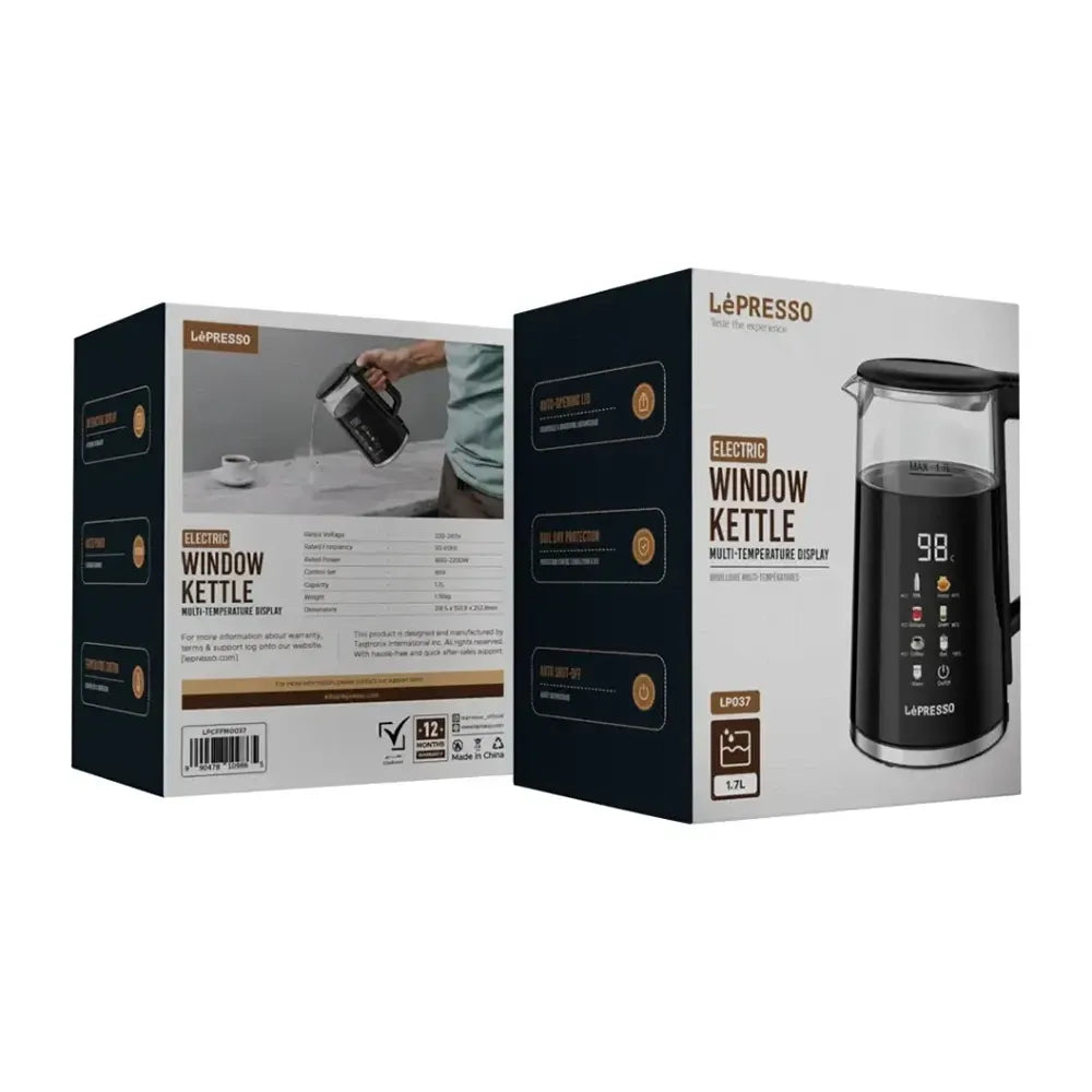 Lepresso Electric Window Kettle Multi-Temperature Display - Black | IT Care Kuwait