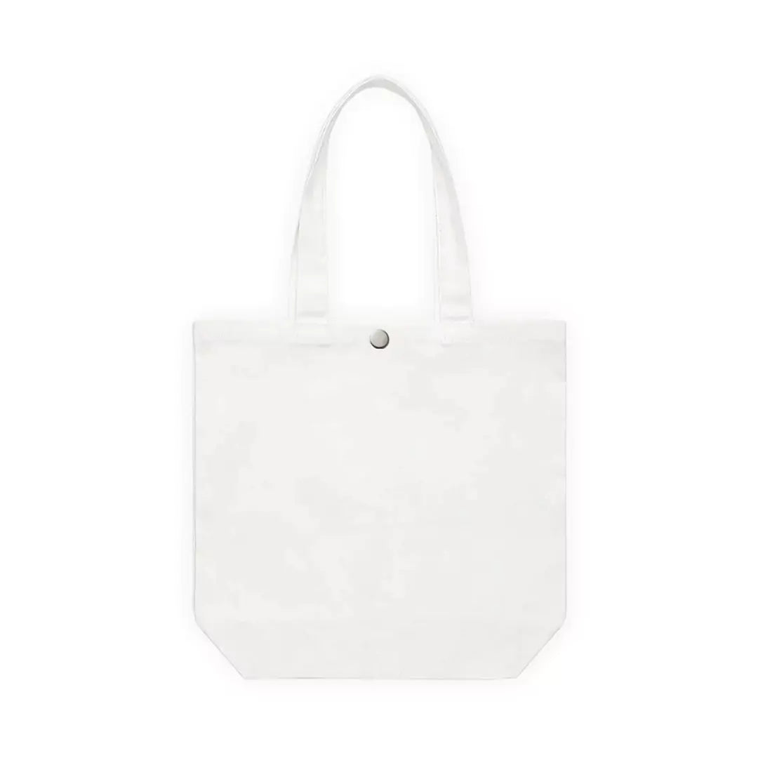 Plain Cotton Tote Bag with Button &#8211; 15 in x 14 in/ Medium/ Printing not Included