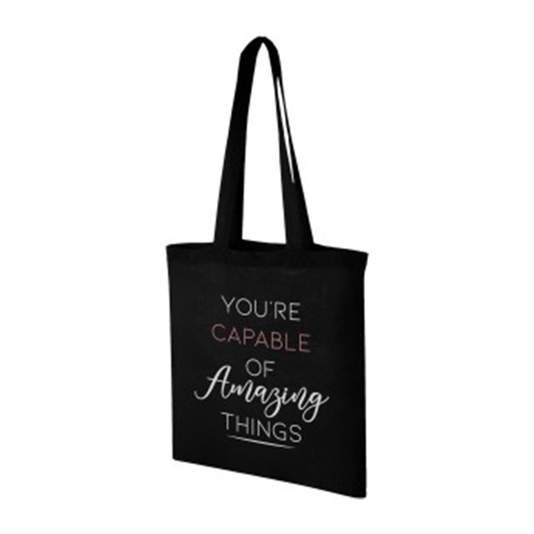 Plain Cotton Horizontal Tote Bag – 42 cm x 37cm/ Black/ Printing not Included