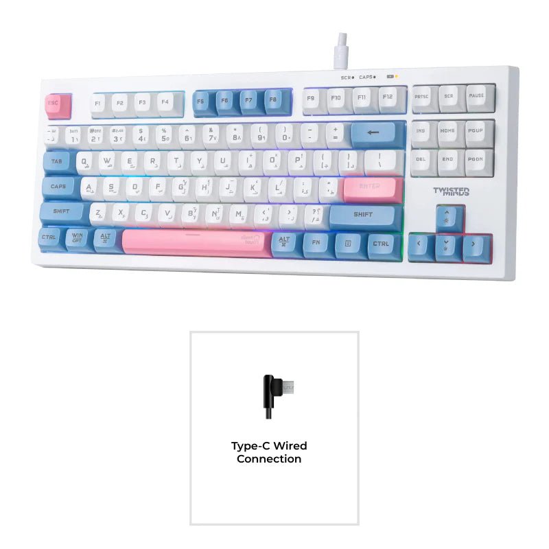 Twisted Minds Spectrum Pro 75 Compact 87 Keys Wireless Membrane Keyboard English Arabic | IT Care Kuwait