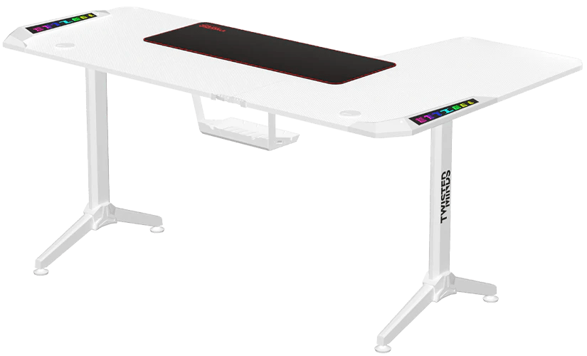 Twisted Minds WARRIOR L - Shaped RGB Gaming Desk (Left) White (160*100*75cm)IT CareGaming Desk