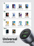 UGREEN CD213 36W QC3.0 Dual USB Car Charger with USB-C Cable - Space Grey