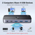 UGREEN CM662 USB 3.0 2-in-4 USB Sharing Switch with 2 USB-A Cables - Black