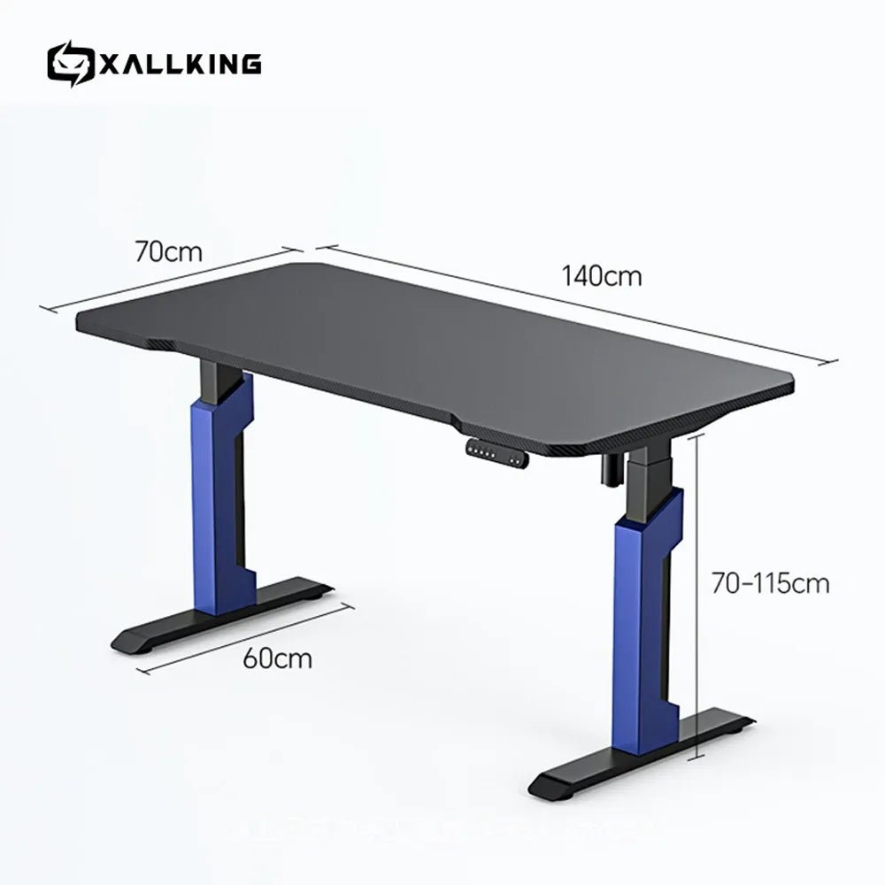 XD2S RGB Height Adjustable Gaming Desk 140x70cm – Electric Sit Stand Desk Black/BlueIT CareGaming Desk