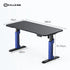 XD2S RGB Height Adjustable Gaming Desk 140x70cm – Electric Sit Stand Desk Black/BlueIT CareGaming Desk