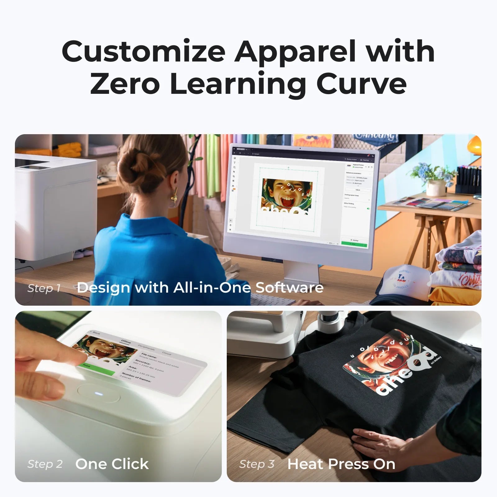 xTool Apparel Printer – Versatile DTF Printing Bundle/ Fully Automatic Print - to - Bake SystemIT CareDTF Printer