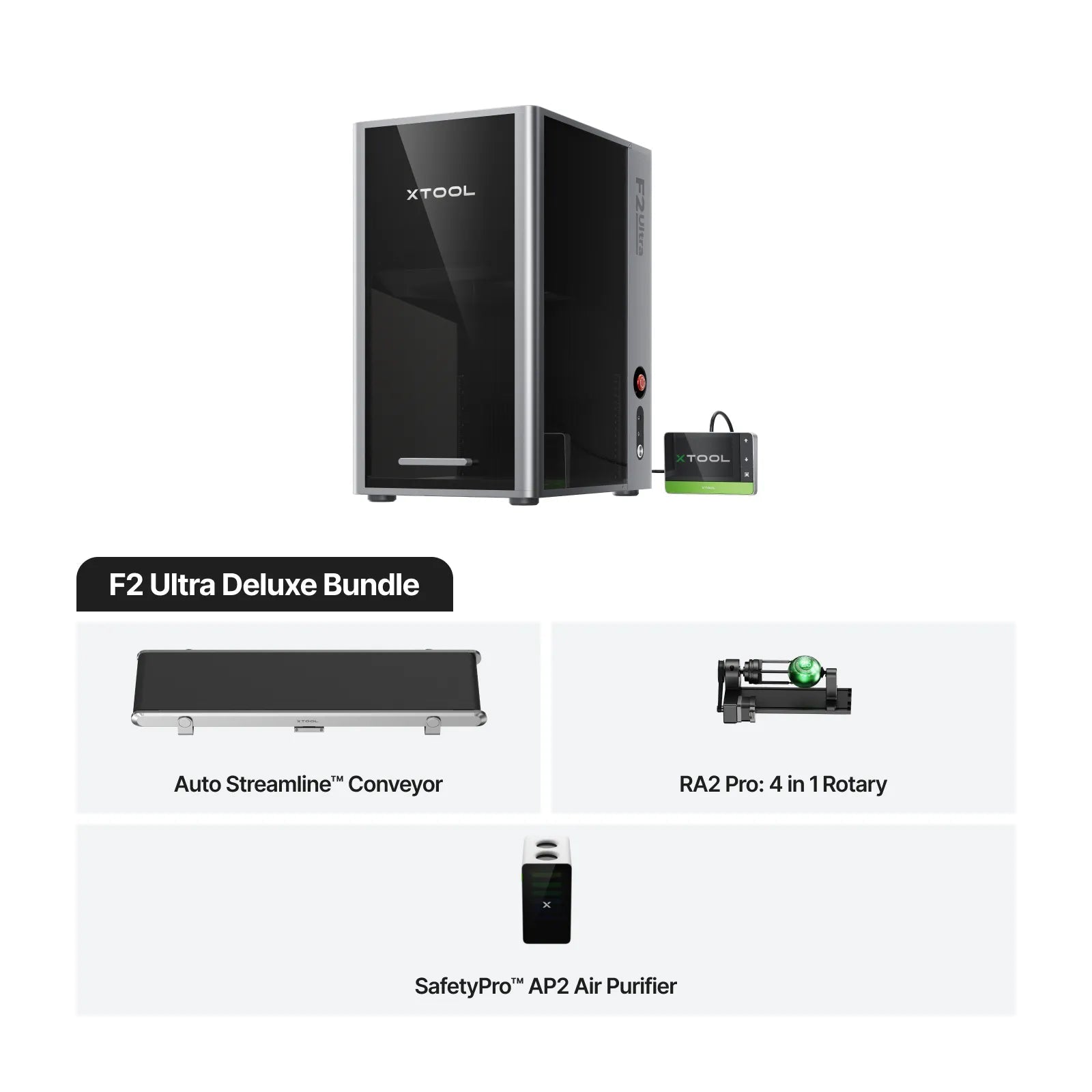 xTool F2 Ultra Deluxe Bundle – 60W MOPA Fiber & 40W Diode Dual Laser EngraverIT CareLaser Engraving & Cutting Machine