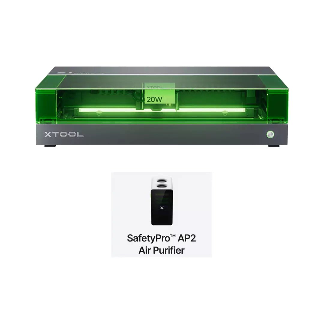 xTool S1 High - Power Enclosed Laser Cutter with SafetyPro AP2 Smoke PurifierIT CareLaser Cutter