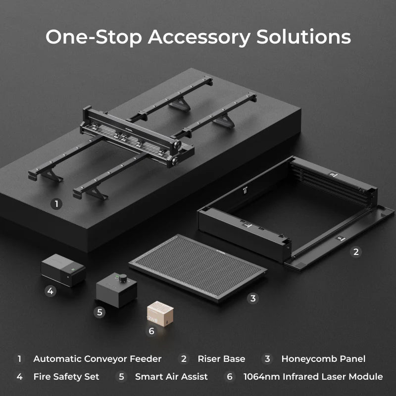 xTool S1 High - Power Enclosed Laser Cutter with SafetyPro AP2 Smoke PurifierIT CareLaser Cutter
