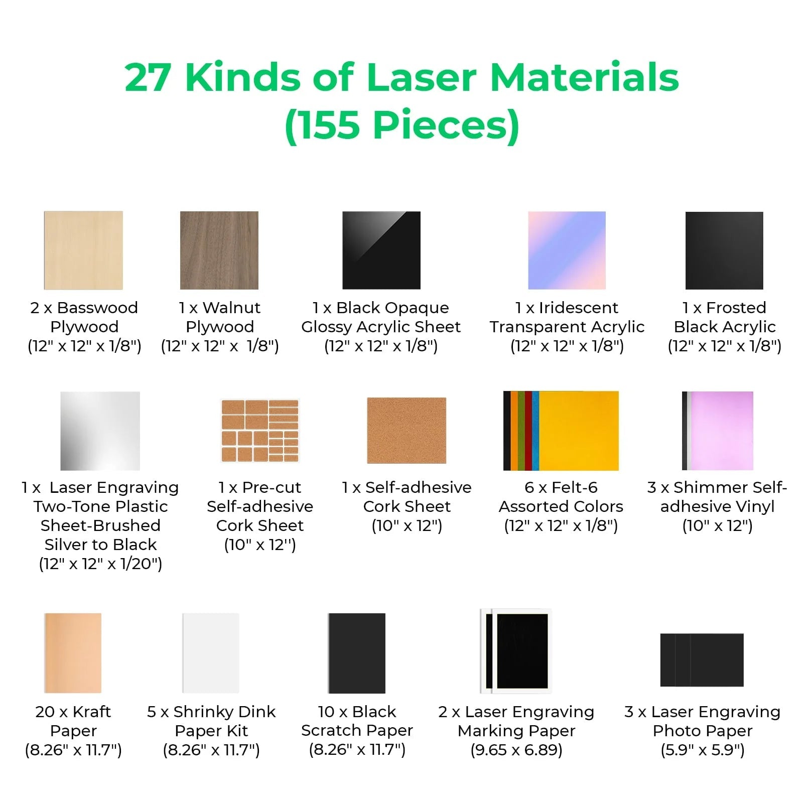 xTool Ultimate Laser Material Kit – 155pcsIT CareMaterial Kit