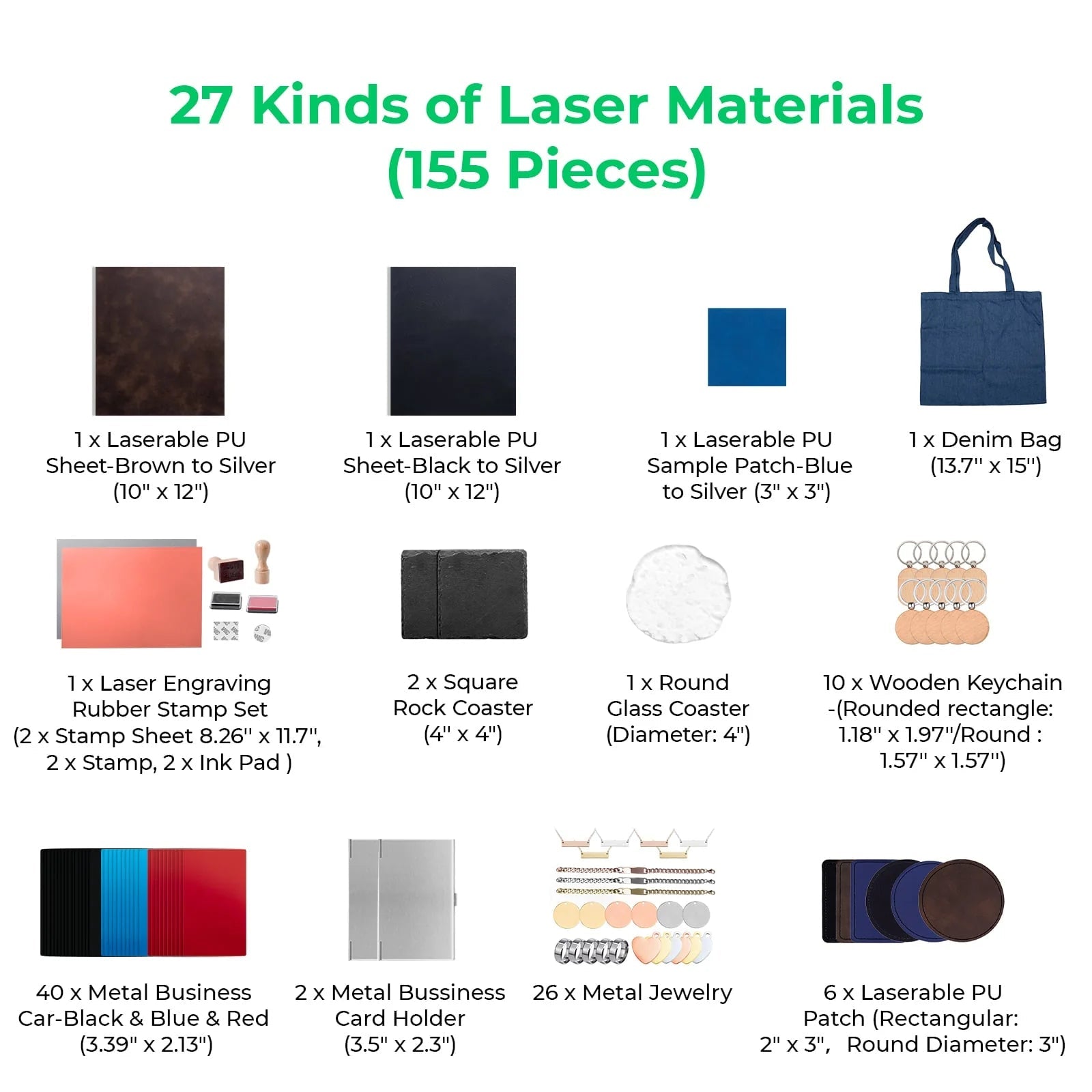 xTool Ultimate Laser Material Kit – 155pcsIT CareMaterial Kit